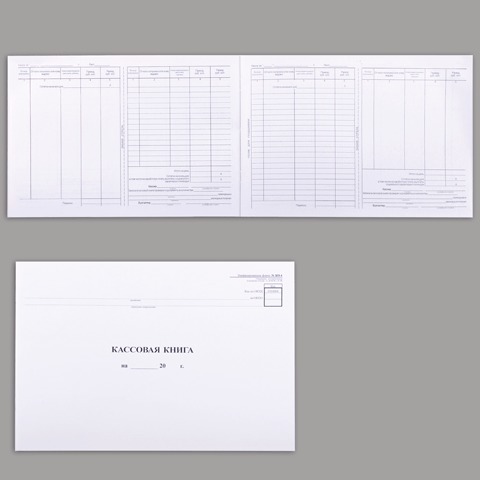 Кассовая книга Форма КО-4, 48 л., картон, типограф. блок, альбомная, А4 (290х200 мм)