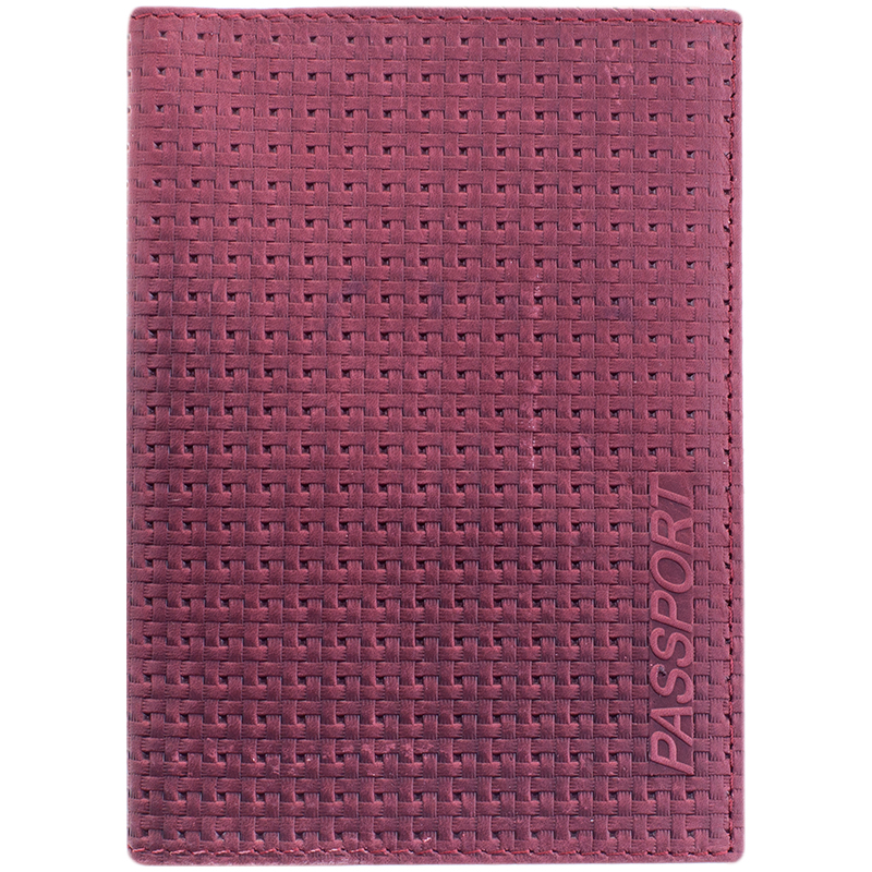 Обложка д/паспорта Space, кожа тип 3, темно-бордовый, плетенка