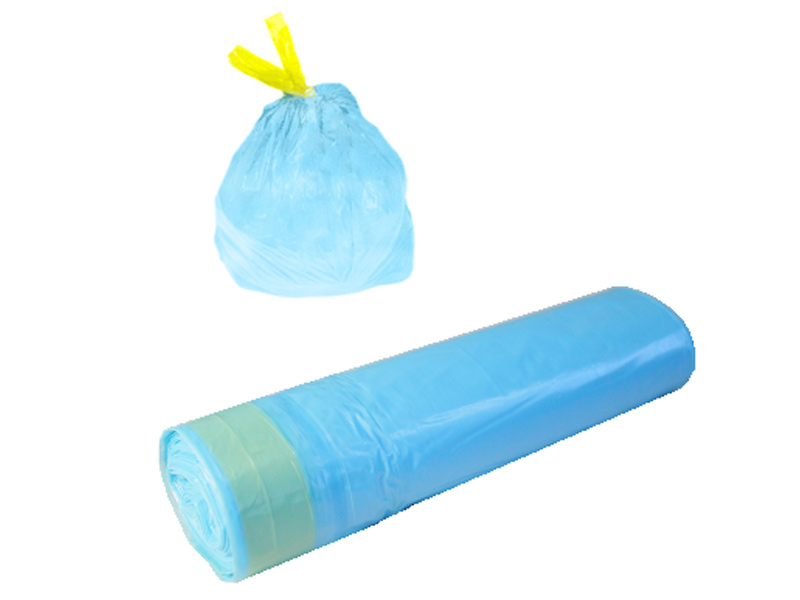 Мешки для мусора 30 л с завязками синие Чистая планета, 10шт/рулон