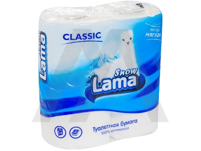 Бумага туалетная SNOW LAMA 2-х слойная, белая (4 рул/уп)