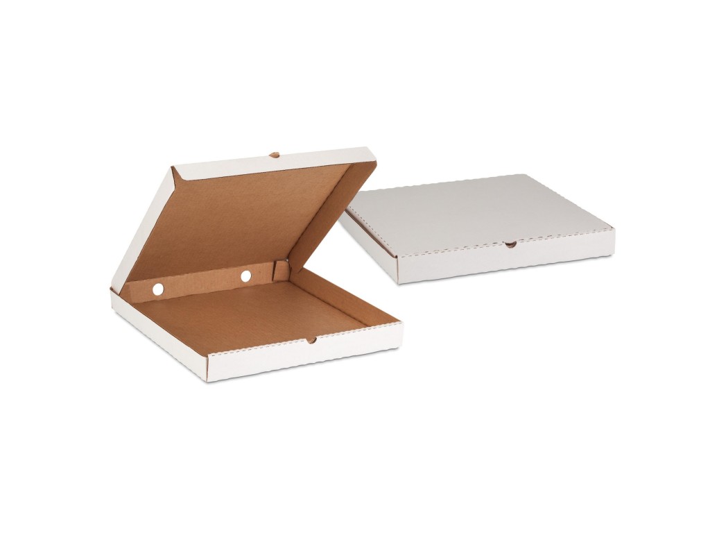 Коробка для пиццы 340*340*40мм микрогофрокартон белый/бурый (Т-11 - Е) КТК