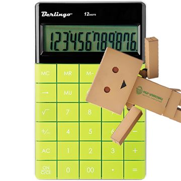 Калькулятор настольный BERLINGO 12 разрядов , двойное питание, 165*105*13 мм, зелёный