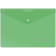 Папка-конверт А5 на кнопке Berlingo 180мкм, зеленая прозрачная
