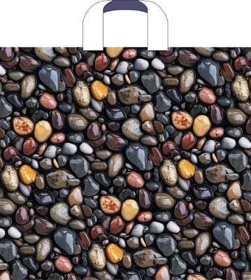 Пакет с петлевой ручкой 40х36+4см Галька 110мкм