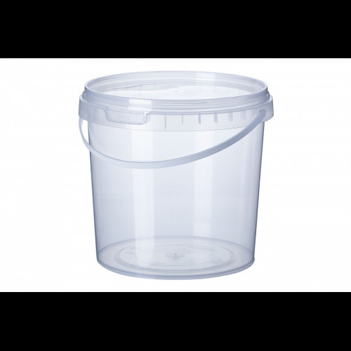 Ведро 5,8л D-227мм, прозрачное, с белой ручкой