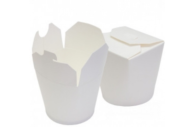 25 I Контейнер для лапши бумажный  138*94*98мм 700мл белый, круглое дно