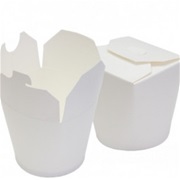 25 I Контейнер для лапши бумажный  138*94*98мм 700мл белый, круглое дно