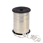 Лента простая 0,5/250 белая с золотой полосой