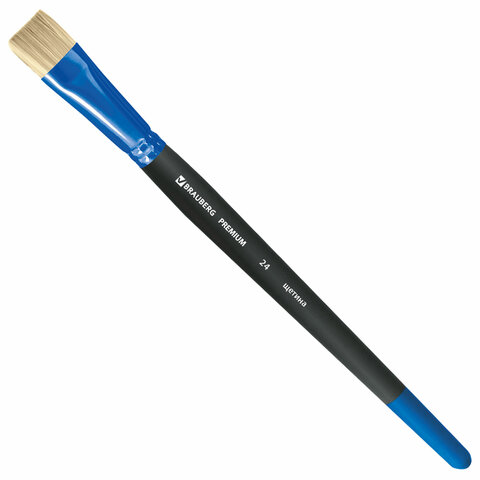 Кисть щетина, плоская № 24, BRAUBERG PREMIUM, 200999 ШК 4606224363486 ОБ ОЗ