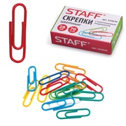 Скрепки 28мм STAFF эконом, цветные, 70 шт. в карт.коробке
