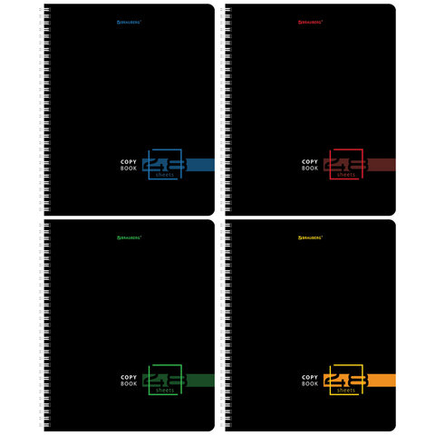 Тетрадь 48л клетка, на спирали BRAUBERG клетка, глянцевая ламинация, "Dark"