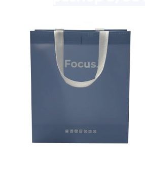 Пакет Focus из спанбонда с ламинацией, 25+15х28 см, голубой (300шт/кор) до 20кг
