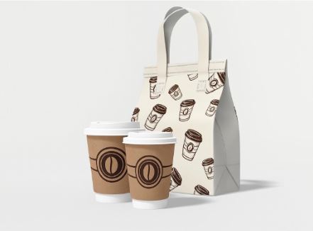 Термобэг Кофе из спанбонда с ламинацией и защитным слоем, 20+12х28см (350шт/кор)