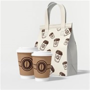 Термобэг Кофе из спанбонда с ламинацией и защитным слоем, 20+12х28см (350шт/кор)