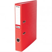 Папка-регистратор 50мм BERLINGO "Standard",бумвинил, с карманом на корешке, красная