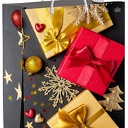 Сумочка пластиковая мягкая 30х40+10см, НГ (Подарки на сером)