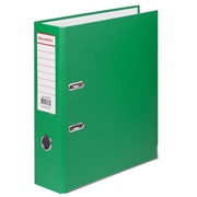 Папка регистратор 80мм BRAUBERG с покрытием из ПВХ, с уголком, зеленая (удвоенный срок службы)