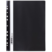 Скоросшиватель пластиковый с перфорацией А4 BRAUBERG,140/180 мкм, черный