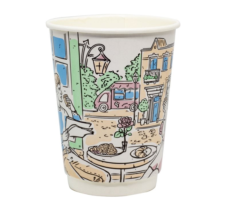 Стакан бумажный двухслойный 300 мл НАСТРОЕНИЕ d=90мм