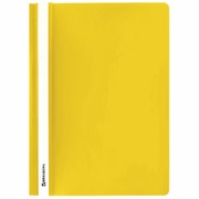 Скоросшиватель пластиковый A4 BRAUBERG 130/180 мкм, желтый
