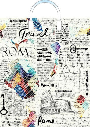 Пакет с пластиковой ручкой 38х45+3см 90мкм Газета