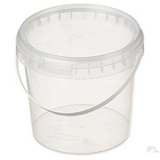 Ведро 3,3л D-175мм, прозрачное,комплект с  крышкой  (90шт/кор)