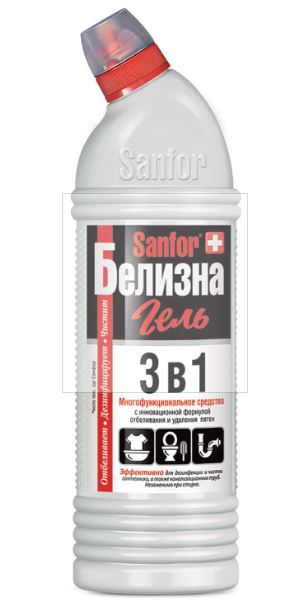 Средство чистящее SANFOR Белизна гель 3 в 1. 700г