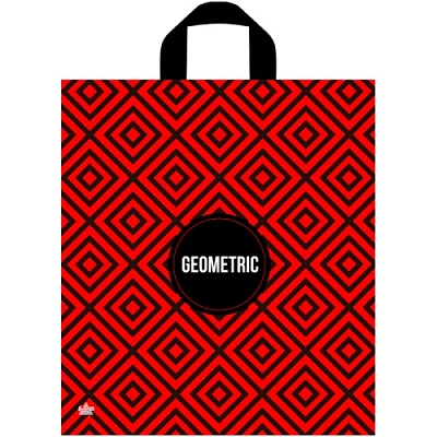 Пакет с петлевой ручкой 38х42+6см Геометрик 37мкм