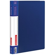 Папка с мет. скоросш. и внутр. карм. BRAUBERG "Contract" синяя, до 100 листов, 0,7мм, бизнес-класс