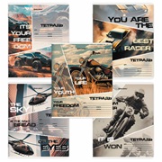 Тетрадь 24 л. BRAUBERG, клетка, обложка картон, AUTO-MOTO