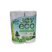Полотенца бумажные рулонные JOY ECO 2-х сл. (2 рул), белые, вторичное волокно