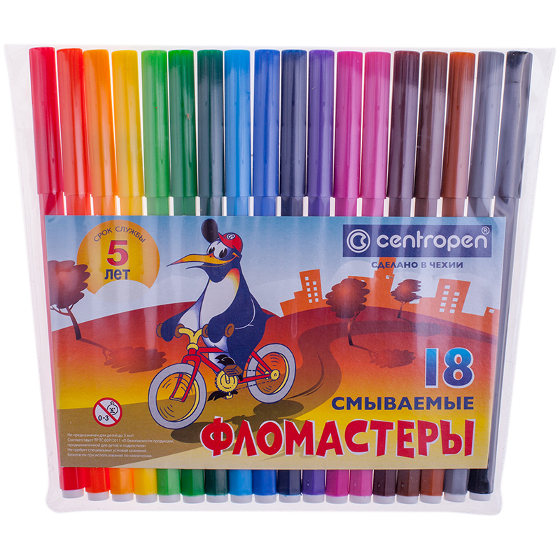 Фломастеры 18цв ПИНГВИНЫ, Centropen