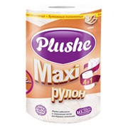 Полотенца бумажные рулонные PLUSHE Maxi 2-х сл. белое, цветное тиснение, 40м 1рул