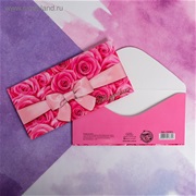 Конверт для денег «Поздравляю», розовый бант, 16,5 × 8 см