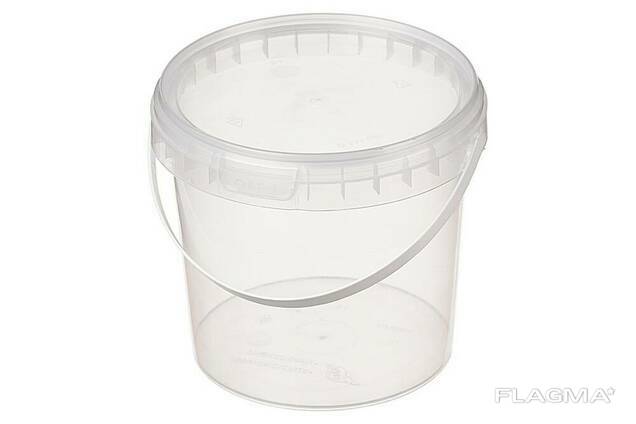 Ведро 2,25л D-175мм, прозрачное,комплект с  крышкой  Континентпак (100шт/кор) Только коробкой
