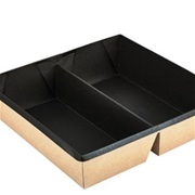 Контейнер картонный OneClick bottom 1200DB/bBLACK черный 2 секции 1200мл 190*200/170*180*55мм