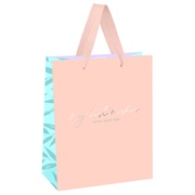 Сумочка бумажная ламинированная 33*42*12см матовая MESHU "Peach color"