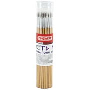 Кисть Пони №1 ПИФАГОР, круглая, деревянная лакированная ручка, с колпачком