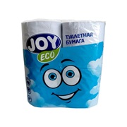 Бумага туалетная Joy Eco 2 слоя (4шт спайка) белая, втулка