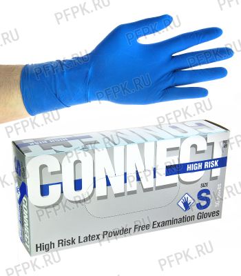 Перчатки медицинские латексные,"CONNECT HIGH RISK" S 50шт.