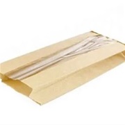 Пакет бумажный 200(100)х60х300мм 40г/м2 с окном крафт,плоское дно