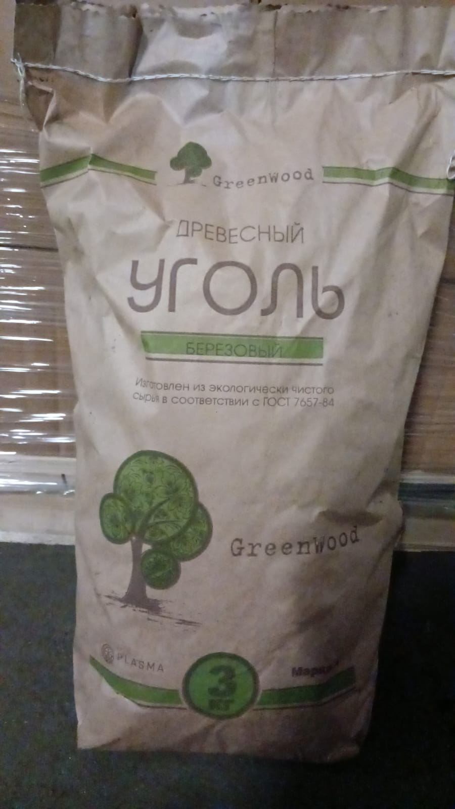 Уголь древесный "Green Wood" 3кг