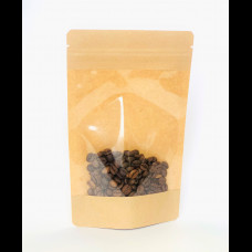 Пакет №11 Дой-пак 135х225 (35+35) бумажный крафт с окном 140 мм с замком zip-lock