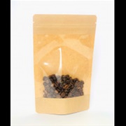 Пакет №11 Дой-пак 135х225 (35+35) бумажный крафт с окном 140 мм с замком zip-lock