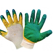 Перчатки трикотажные  "Д "  х/б двойной облив (латекс)