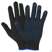 Перчатки трикотажные  "Д " ПВХ  5-нит.10кл точка Чёрные