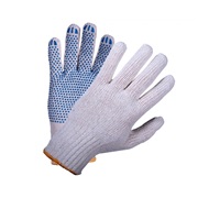 Перчатки трикотажные  "Д " ПВХ  5-нит.10кл точка Белые