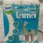 Полотенца бумажные рулонные SNOW LAMA 2-х слойные, белые (2 рул)
