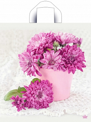 Пакет с петлевой ручкой 36x40+5 (37) Хризантемы