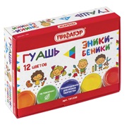 Гуашь 12цв 10мл ПИФАГОР "Эники-Беники", без кисти, карт.упак